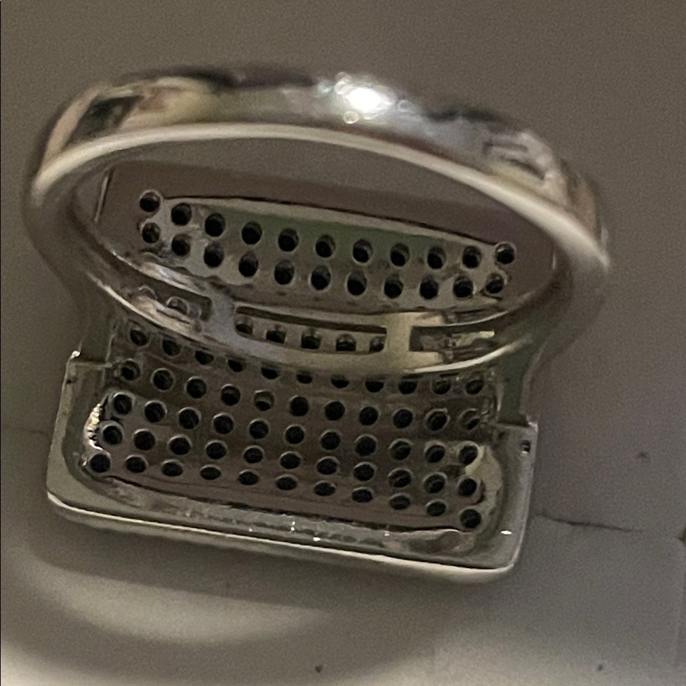 Silver And Black Spaniel Rectangular Ring - image 4